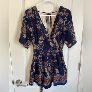 Ash & Violet blue floral romper